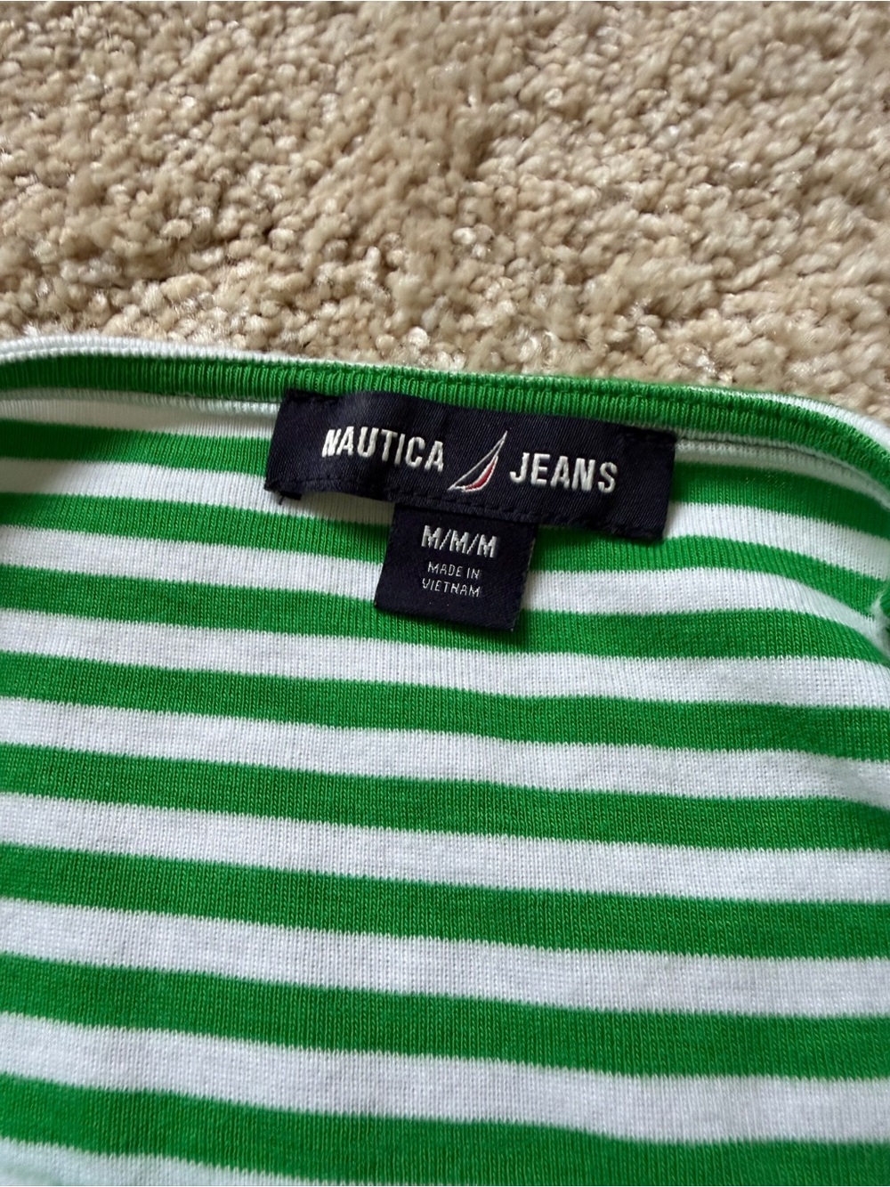 Nautica Green & White Striped Boatneck Top with White Jeans, two TH Polo tops - Picture 16 of 16